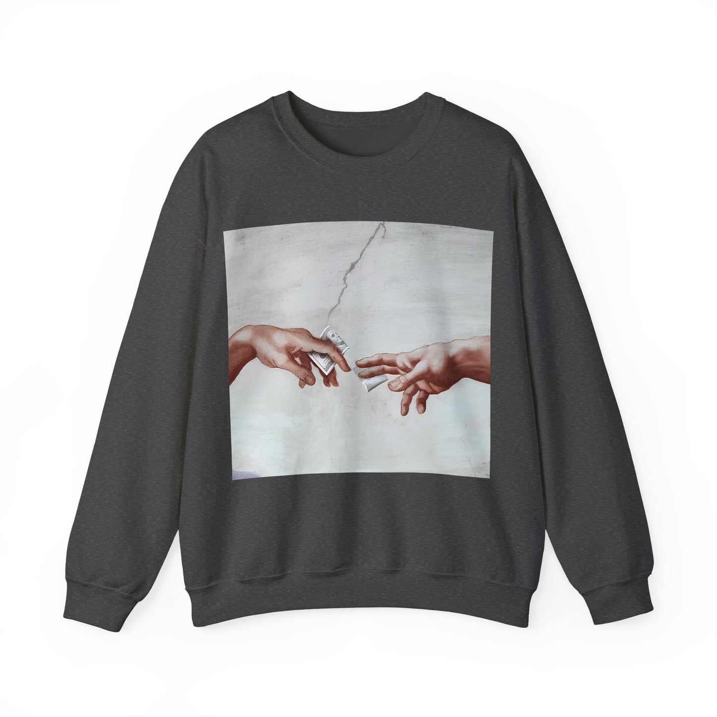 Sweatshirt – The Deal Sweatshirt – Satirische Kunst trifft Streetwear | Michelangelo Meme Design | True Insights Design mit Humor