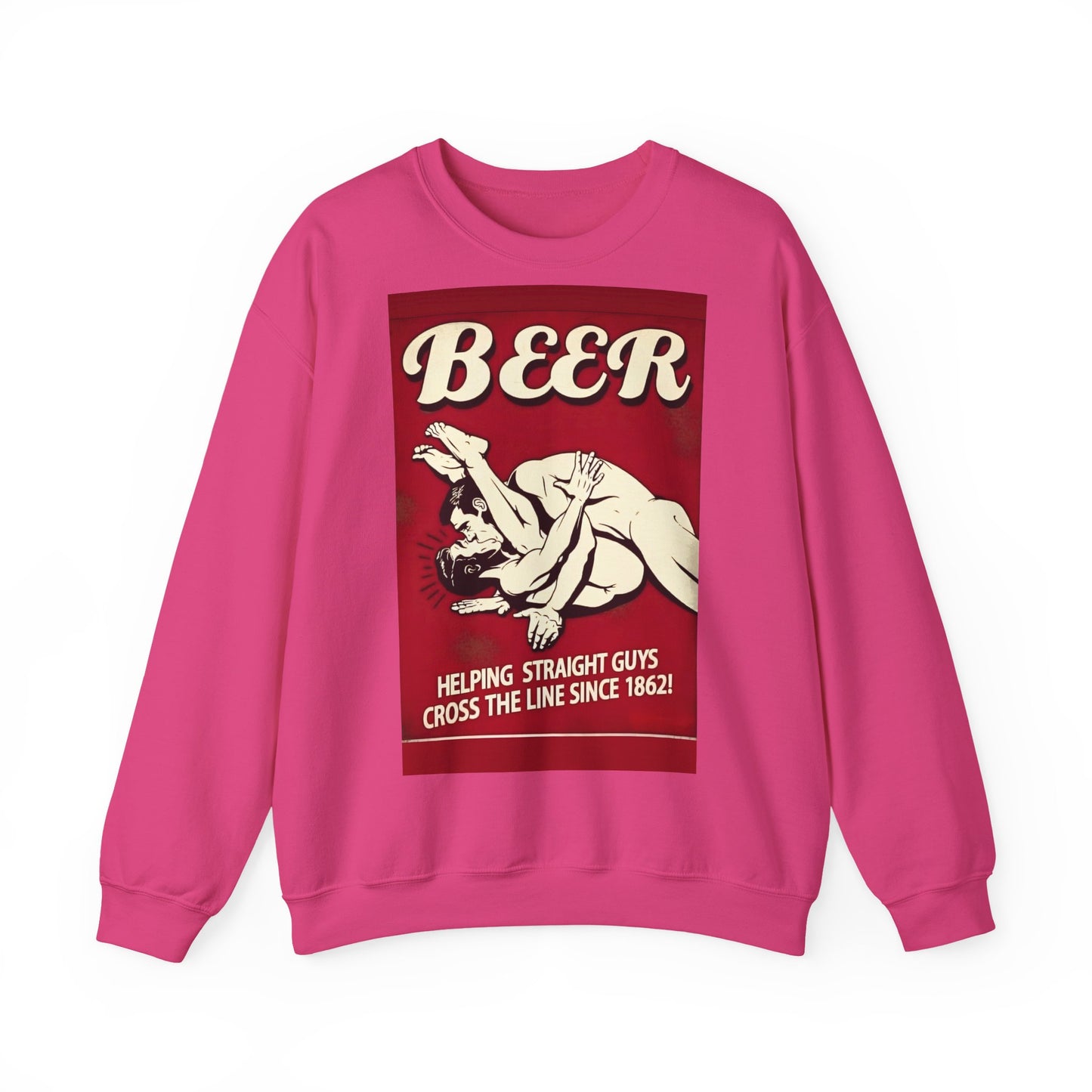 Sweatshirt – Witziges Retro Bier Sweatshirt – BEER - Helping Straight Guys Cross the Line Since 1862! Partywear Statement | True Insights Design mit Humor