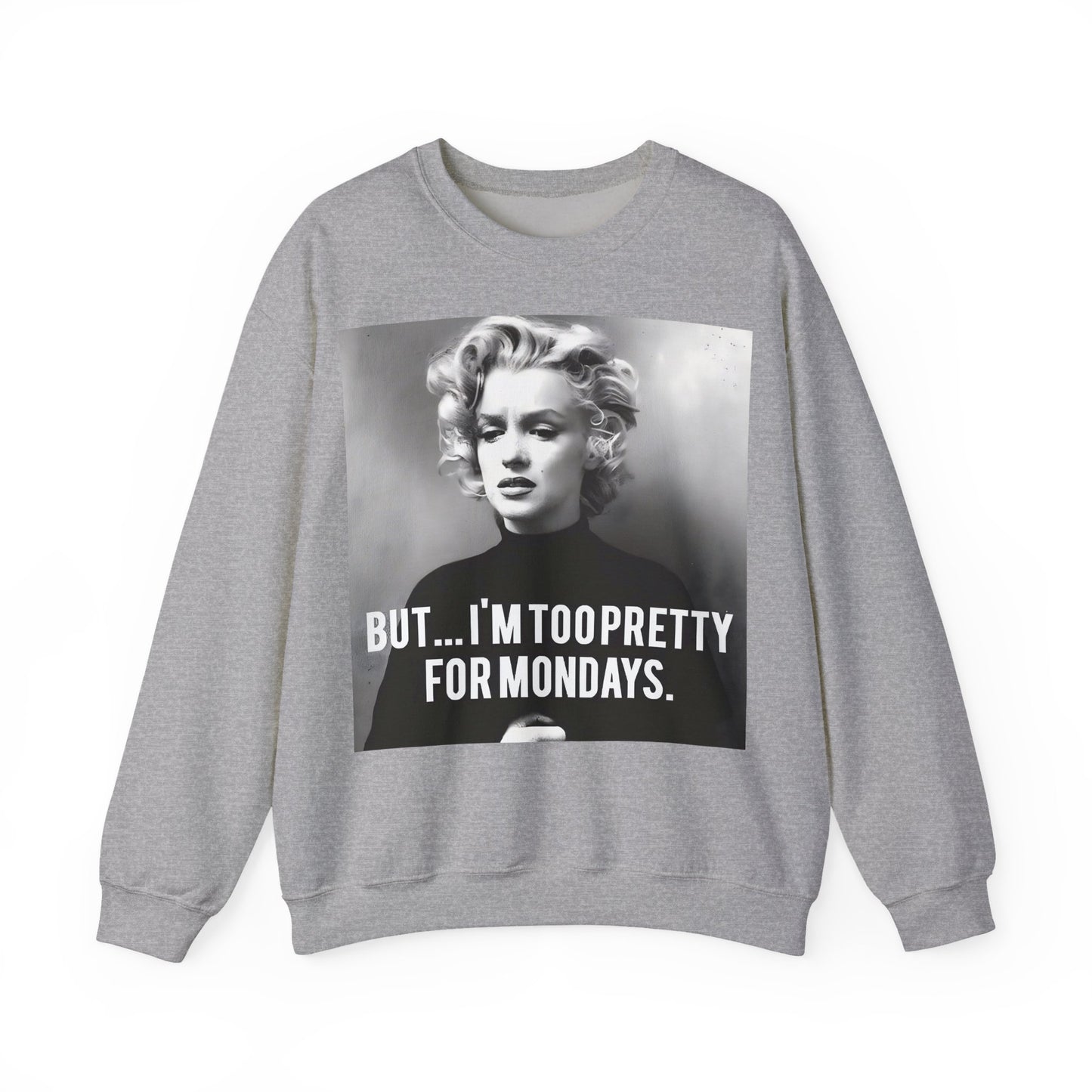 Sweatshirt – Sweatshirt – Too Pretty for Mondays – Retro Statement Pullover | True Insights Design mit Humor