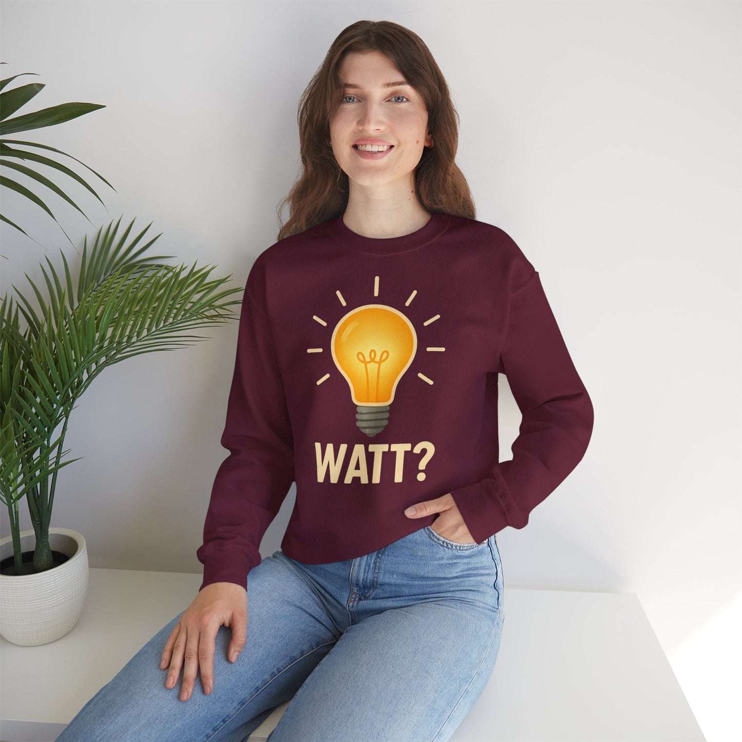 Sweatshirt – WATT? Sweatshirt für Elektriker & Technikfans | Lustiges Glühbirnen-Motiv | True Insights Design mit Humor