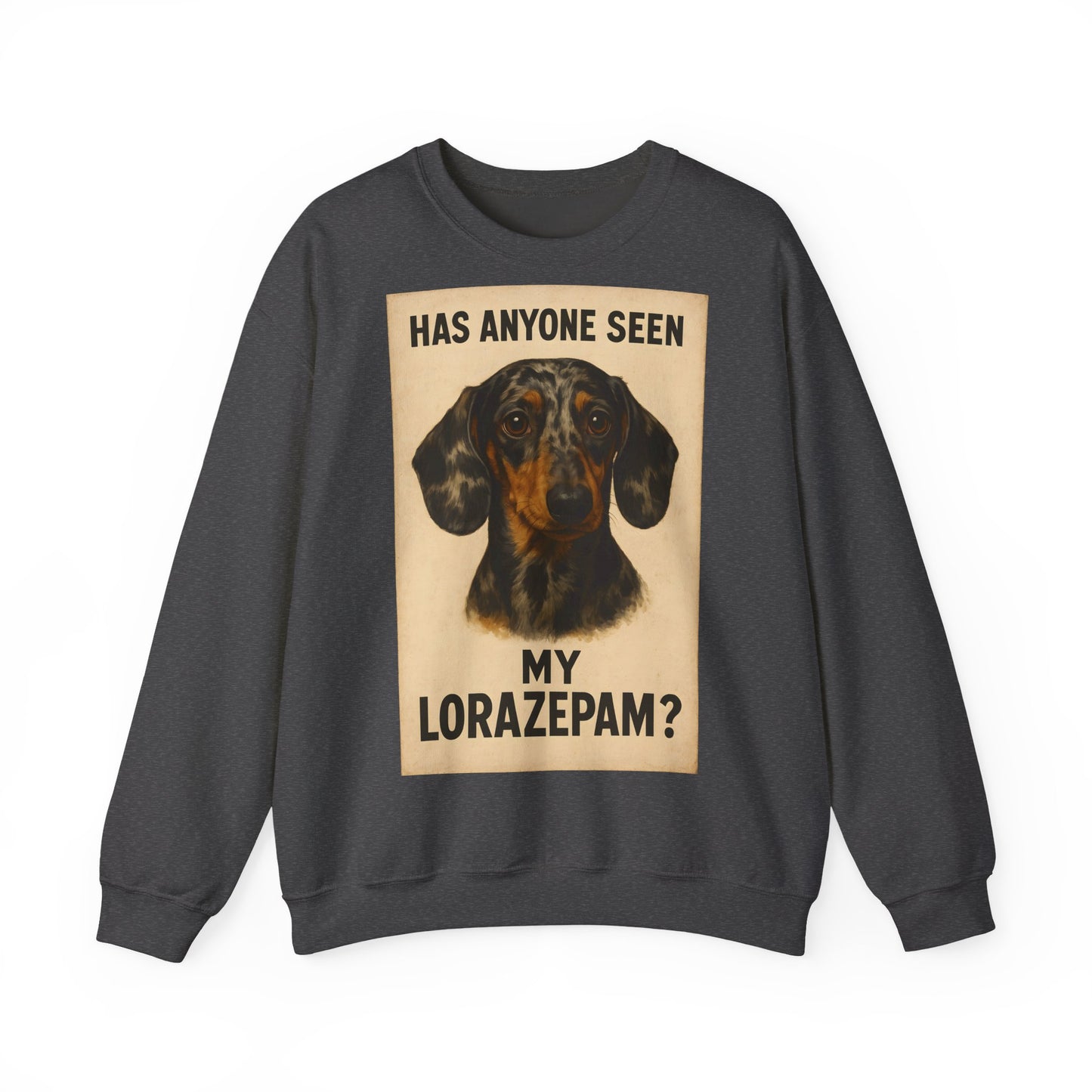 Dackel Sweatshirt – „Has anyone seen my Lorazepam?“ | Lustiger Pullover für Hundefreunde mit schwarzem Humor – Lustiges Sweatshirt | True Insights – Bild 9