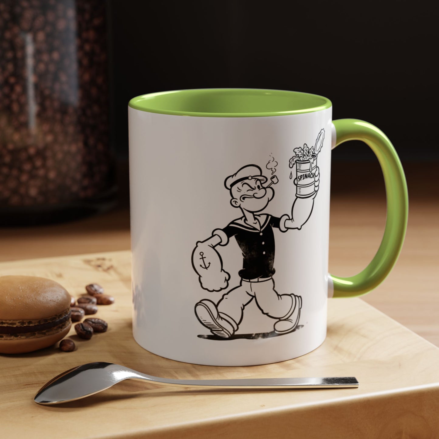 Popeye Spinat Dose Tasse – Comic Kult Kaffeebecher für Fans von Retro-Cartoons & starkem Kaffeegenuss