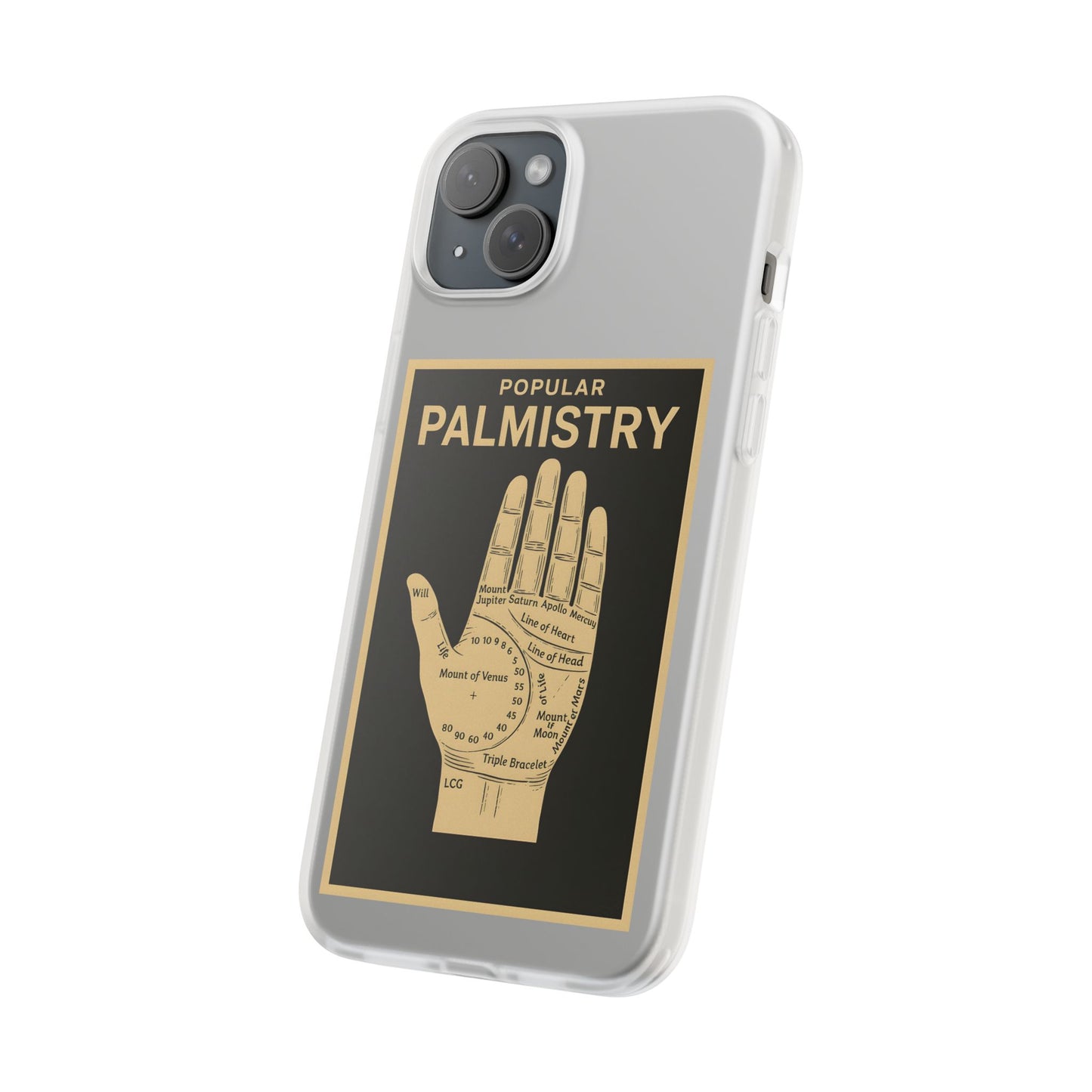 Vintage Motiv – Popular Palmistry – Esoterik-Handyhülle im Vintage-Stil mit Handlinien-Grafik | True Insights Design mit Humor