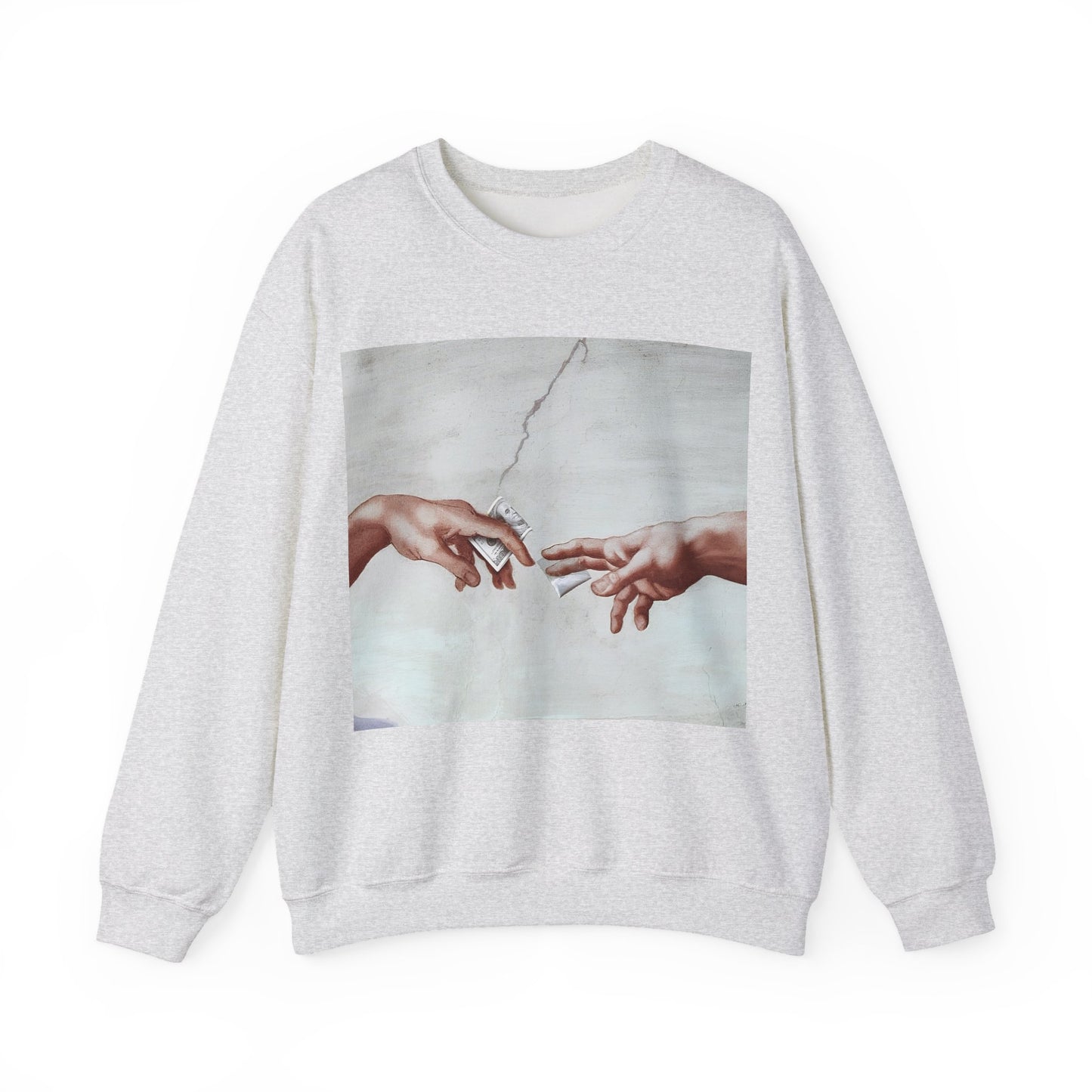 Sweatshirt – The Deal Sweatshirt – Satirische Kunst trifft Streetwear | Michelangelo Meme Design | True Insights Design mit Humor