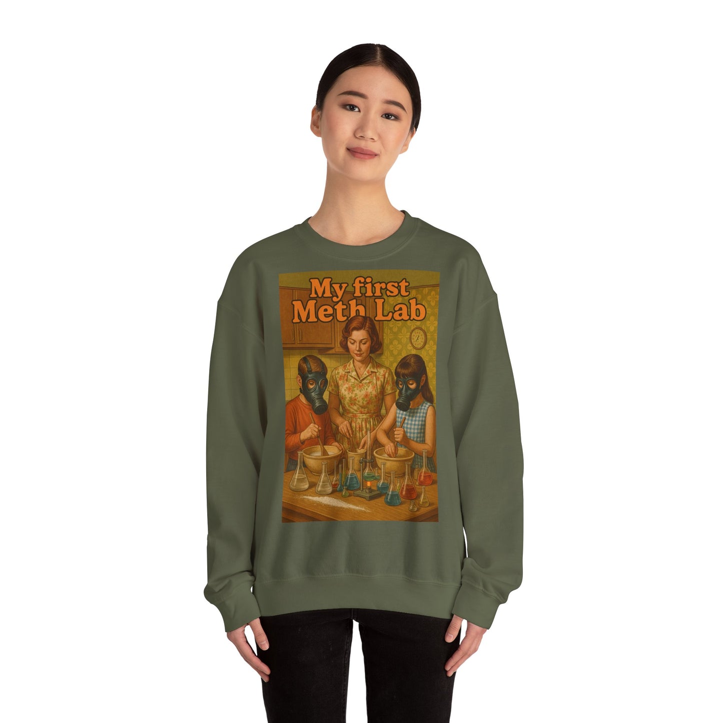 Sweatshirt – „My First Meth Lab“ Sweatshirt – Schwarzer Humor im Retro-Stil | True Insights Design mit Humor