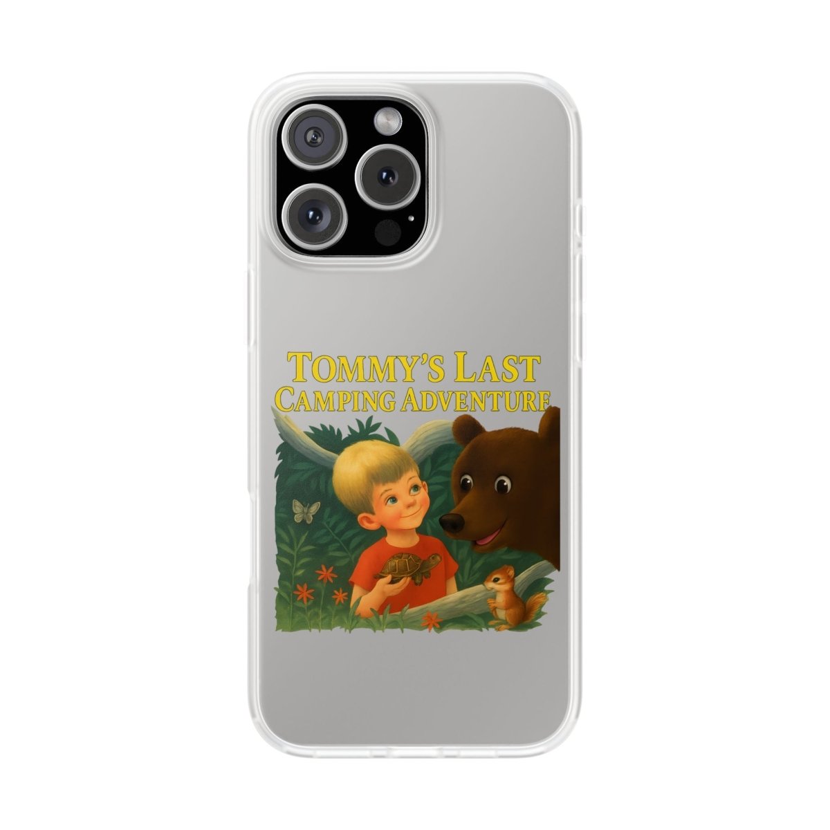 Tommy’s Last Camping Adventure Handyhülle – Schwarzer Humor trifft Retro-Kinderbuch-Look-Phone Case-True Insights