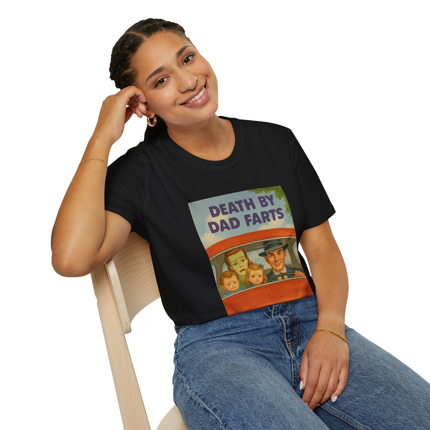 Death by Dad Farts - The retro family drama on your shirt!