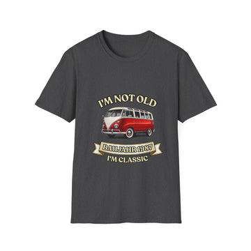 Geschenk zum 40. Geburtstag – T-Shirt Jahrgang 1987 VW Bulli – Dark Heather – Vorderseite
