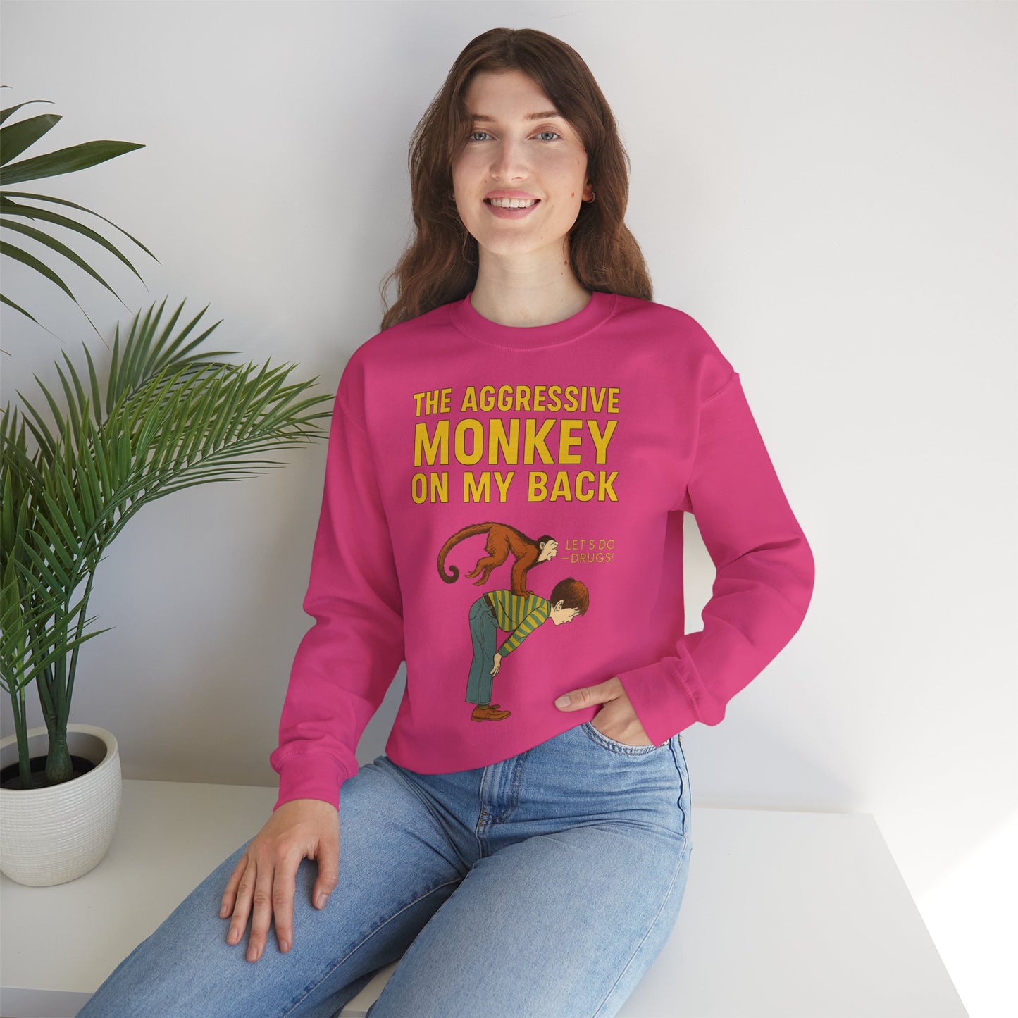 🐒 The Aggressive Monkey on My Back –atire Sweatshirt im Retro-Stil – Freches Satire-Design für mutige Statements | True Insights