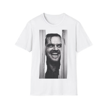 Shining Jack Torrance T-Shirt Unisex – Jack Nicholson Horror Kult Motiv, Schwarz-Weiß Filmklassiker Fan Shirt