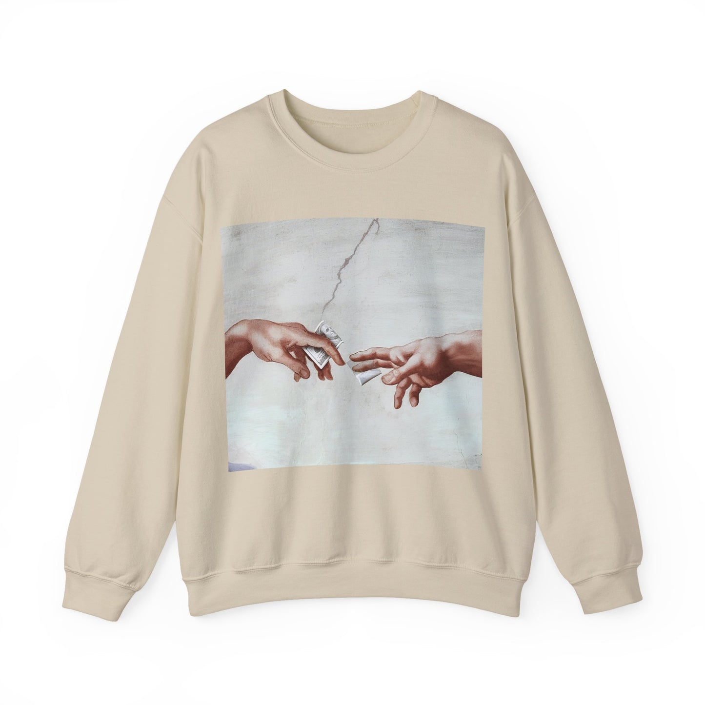 Sweatshirt – The Deal Sweatshirt – Satirische Kunst trifft Streetwear | Michelangelo Meme Design | True Insights Design mit Humor