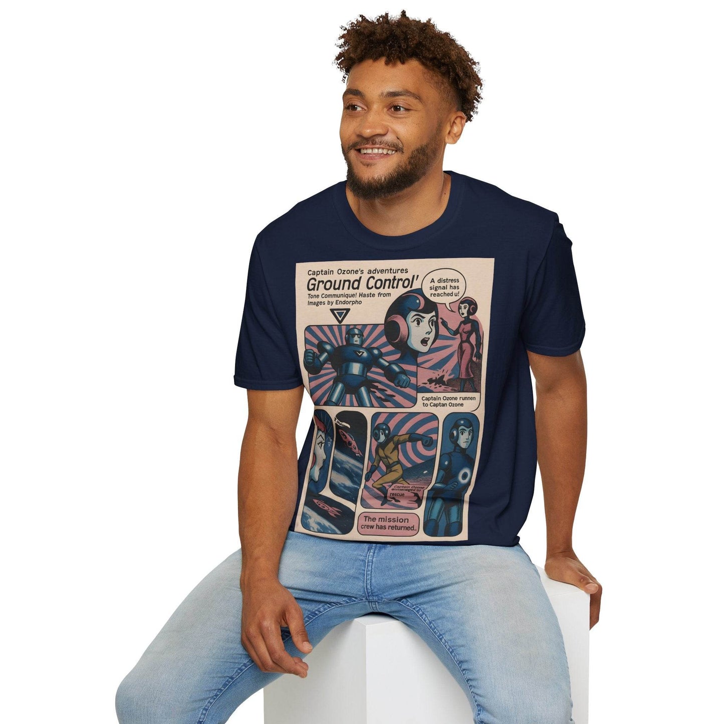 Captain Ozone T-Shirt – Retro Sci-Fi Comic Design | Ground Control Edition – Freches Satire-Design für mutige Statements | True Insights
