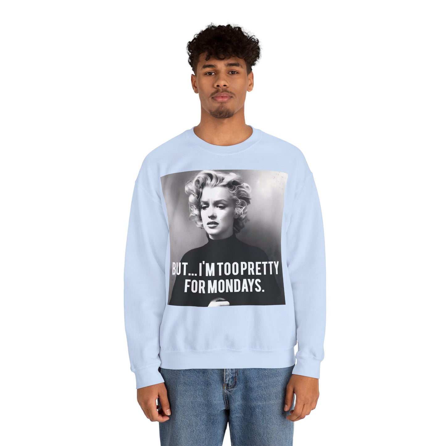 Sweatshirt – Sweatshirt – Too Pretty for Mondays – Retro Statement Pullover | True Insights Design mit Humor