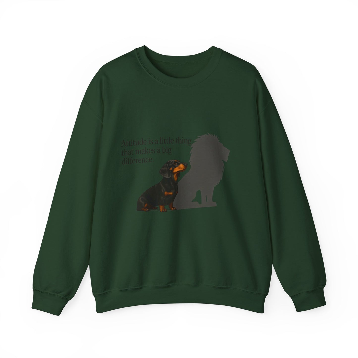 Inspirierendes Sweatshirt – Dackel mit Löwenschatten „Attitude“ – Lustiges Sweatshirt | True Insights – Bild 7