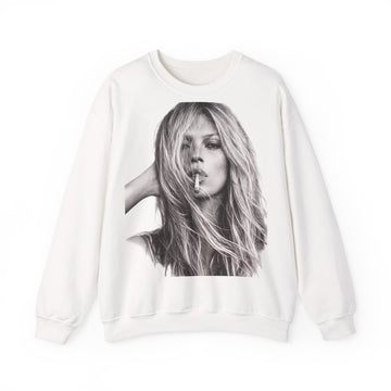 Sweat Kate Moss – Portrait Noir et Blanc, Pull Culte pour Fans de Mode & Vintage, Motif Iconique