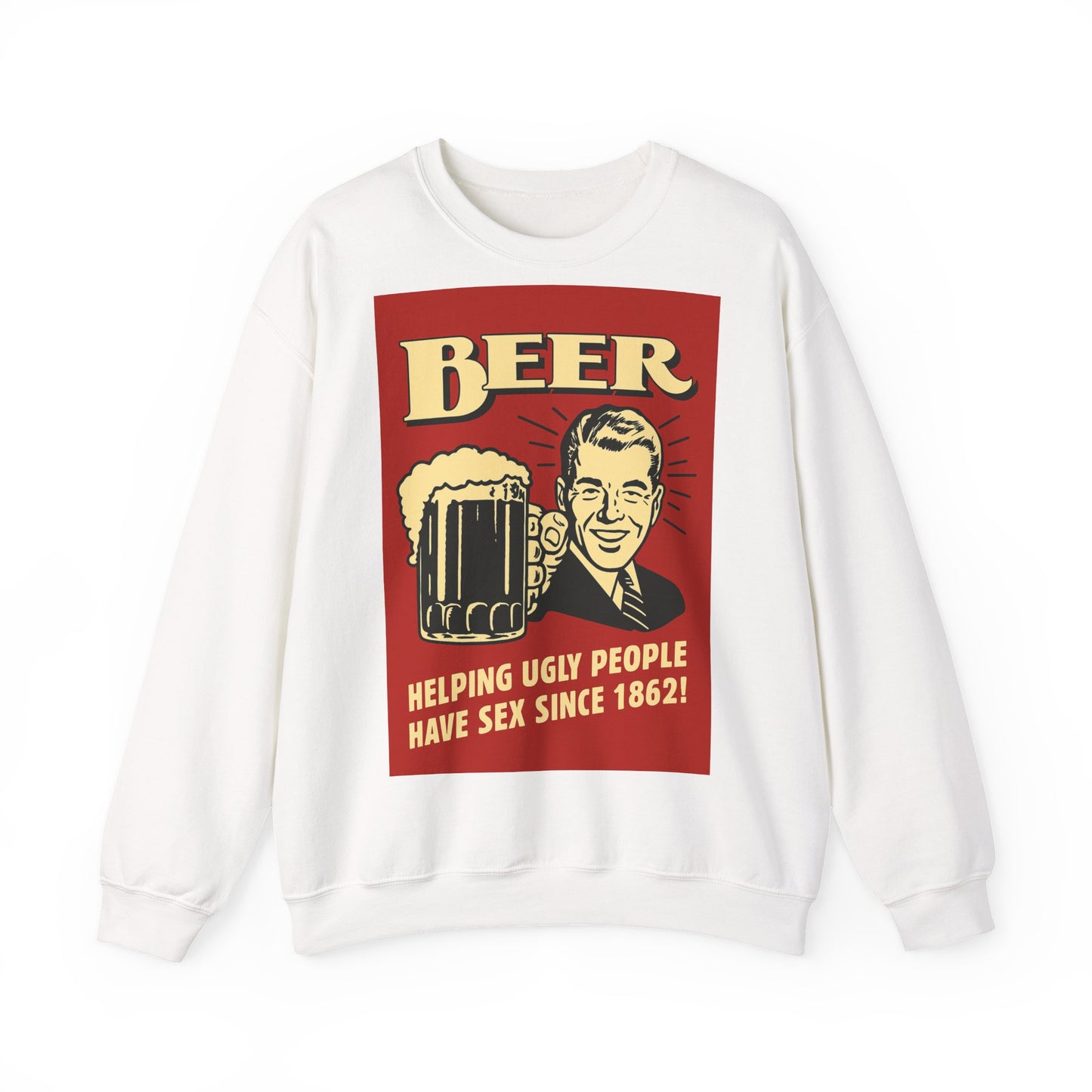 Beer Sweatshirt – Schwarzer Humor im Retro-Werbestil – Freches Satire-Design für mutige Statements | True Insights