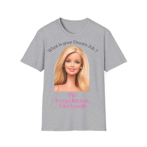 True Insights T-Shirt In my dreams I don't work Anti-Arbeit Spruch in Sport Grey, lustiges Faultier-Motiv