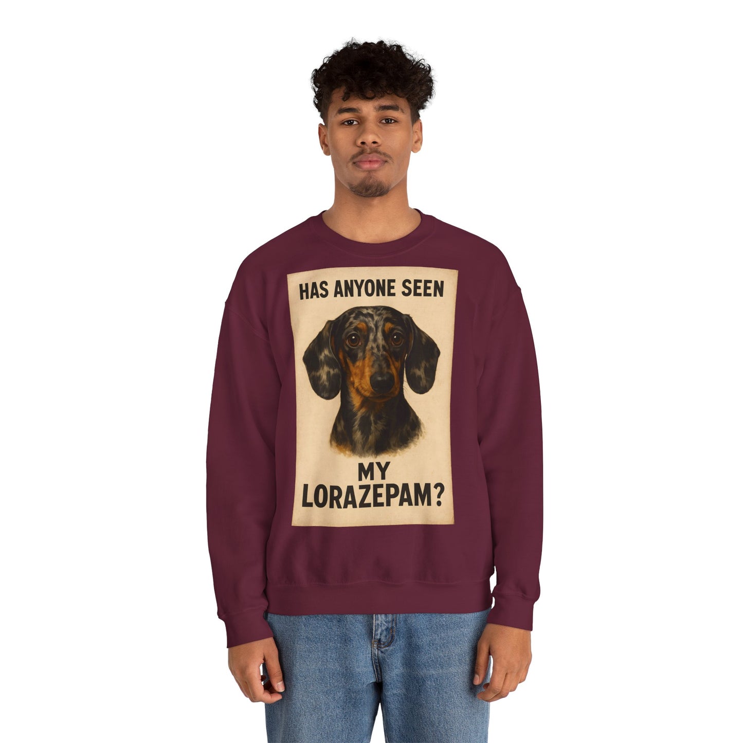Dackel Sweatshirt – „Has anyone seen my Lorazepam?“ | Lustiger Pullover für Hundefreunde mit schwarzem Humor – Lustiges Sweatshirt | True Insights – Bild 38