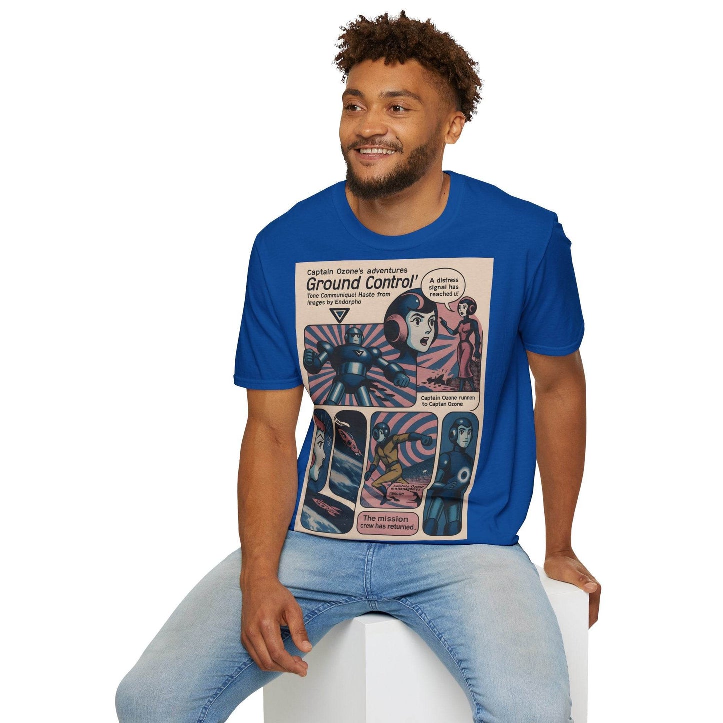 Captain Ozone T-Shirt – Retro Sci-Fi Comic Design | Ground Control Edition – Freches Satire-Design für mutige Statements | True Insights