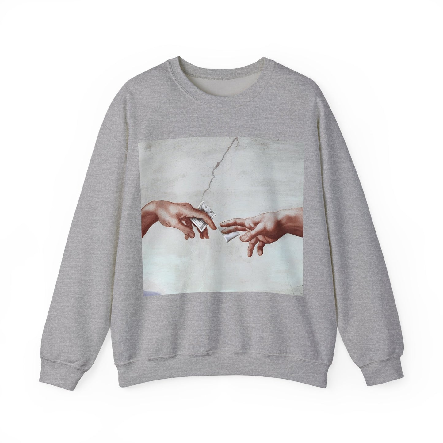 Sweatshirt – The Deal Sweatshirt – Satirische Kunst trifft Streetwear | Michelangelo Meme Design | True Insights Design mit Humor