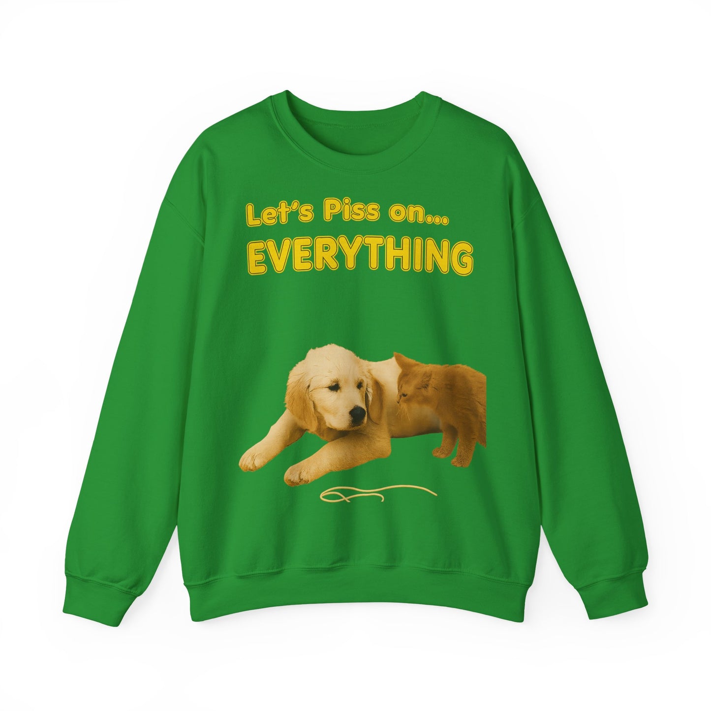 Vintage Motiv – Let’s Piss on Everything – Satirisches Sweatshirt mit Hund & Katze | True Insights Design mit Humor