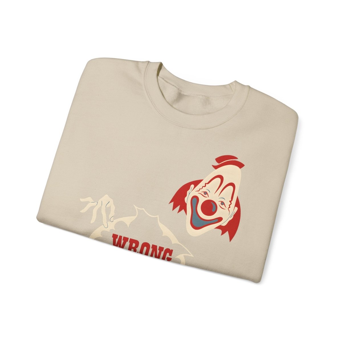 Sweatshirt – Wrong Hole! – Schwarzhumoriges Sweatshirt mit Clown-Design | True Insights Design mit Humor