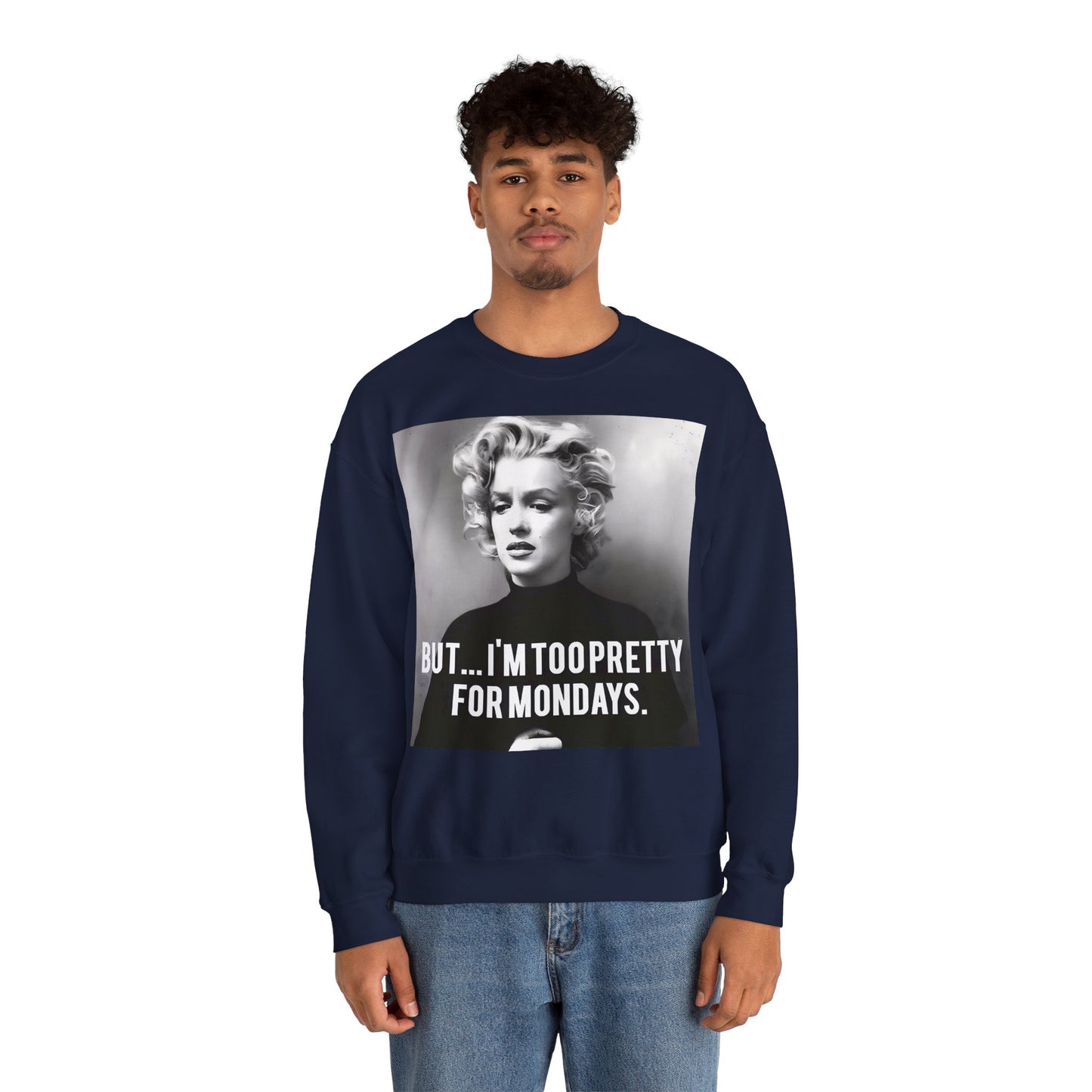 Sweatshirt – Sweatshirt – Too Pretty for Mondays – Retro Statement Pullover | True Insights Design mit Humor