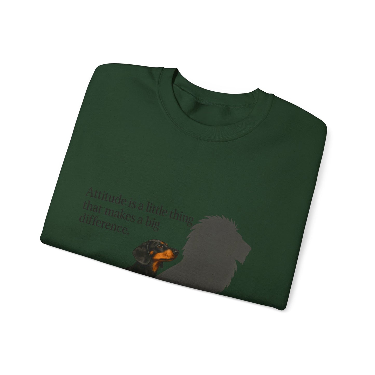 Inspirierendes Sweatshirt – Dackel mit Löwenschatten „Attitude“ – Lustiges Sweatshirt | True Insights – Bild 39