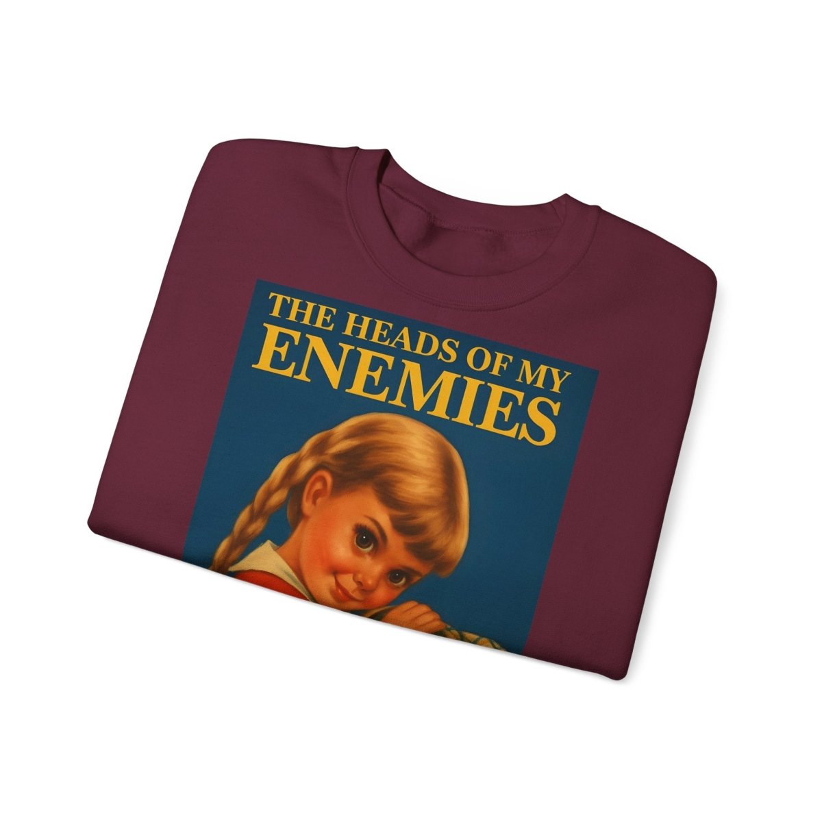 Sweatshirt – Sweatshirt „The Heads of My Enemies“ – Subversive Kunst zum Anziehen | True Insights Design mit Humor