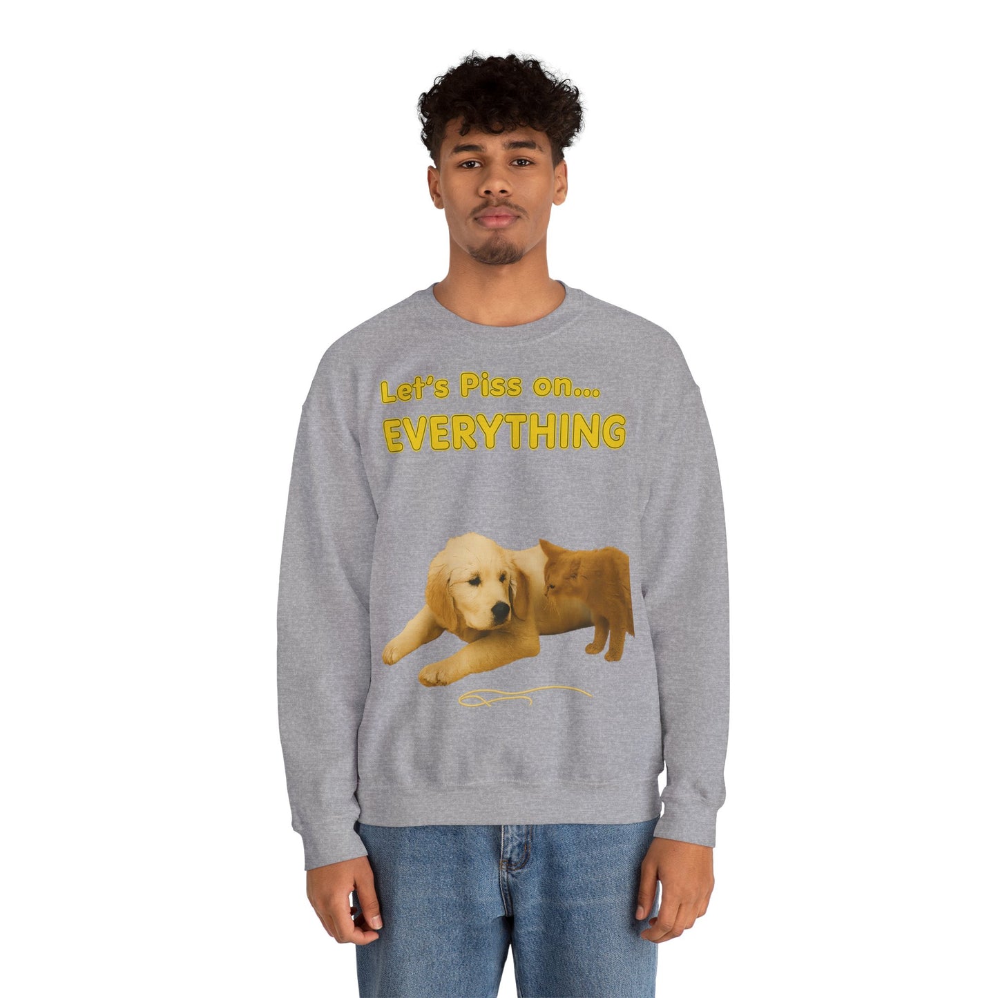 Vintage Motiv – Let’s Piss on Everything – Satirisches Sweatshirt mit Hund & Katze | True Insights Design mit Humor