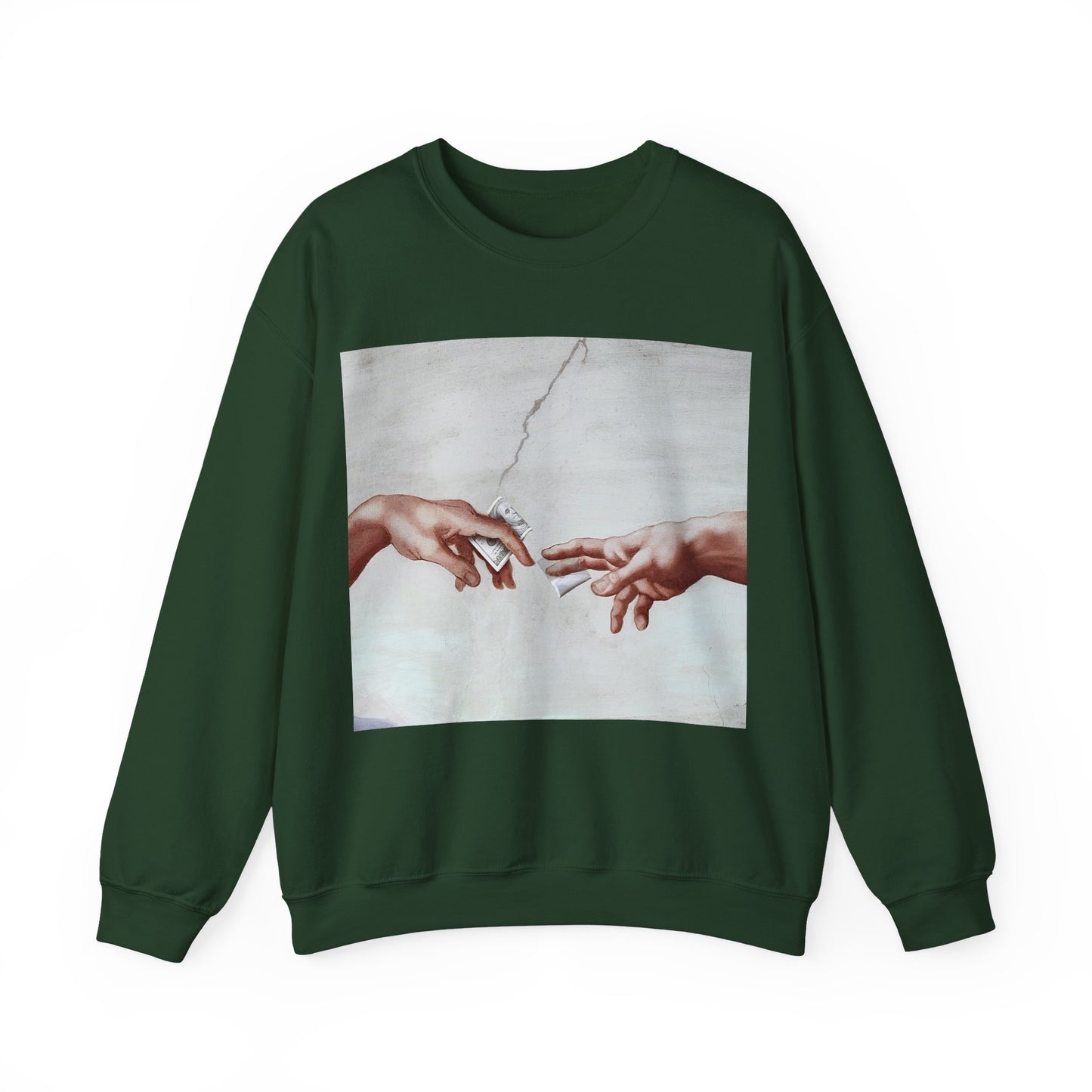 Sweatshirt – The Deal Sweatshirt – Satirische Kunst trifft Streetwear | Michelangelo Meme Design | True Insights Design mit Humor