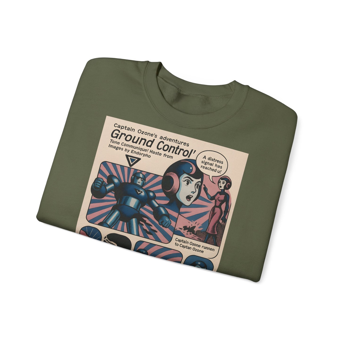 Sweatshirt – Retro Space Comic Sweatshirt – Captain Ozone „Ground Control“ Edition | True Insights Design mit Humor