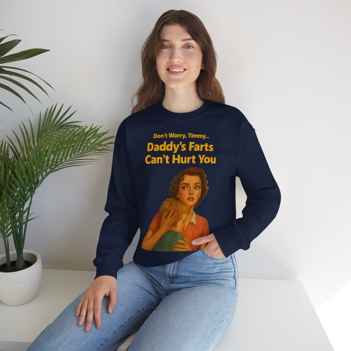 Sweatshirt – Daddy’s Farts – Satirisches Retro-Sweatshirt mit schwarzem Humor | True Insights Design mit Humor