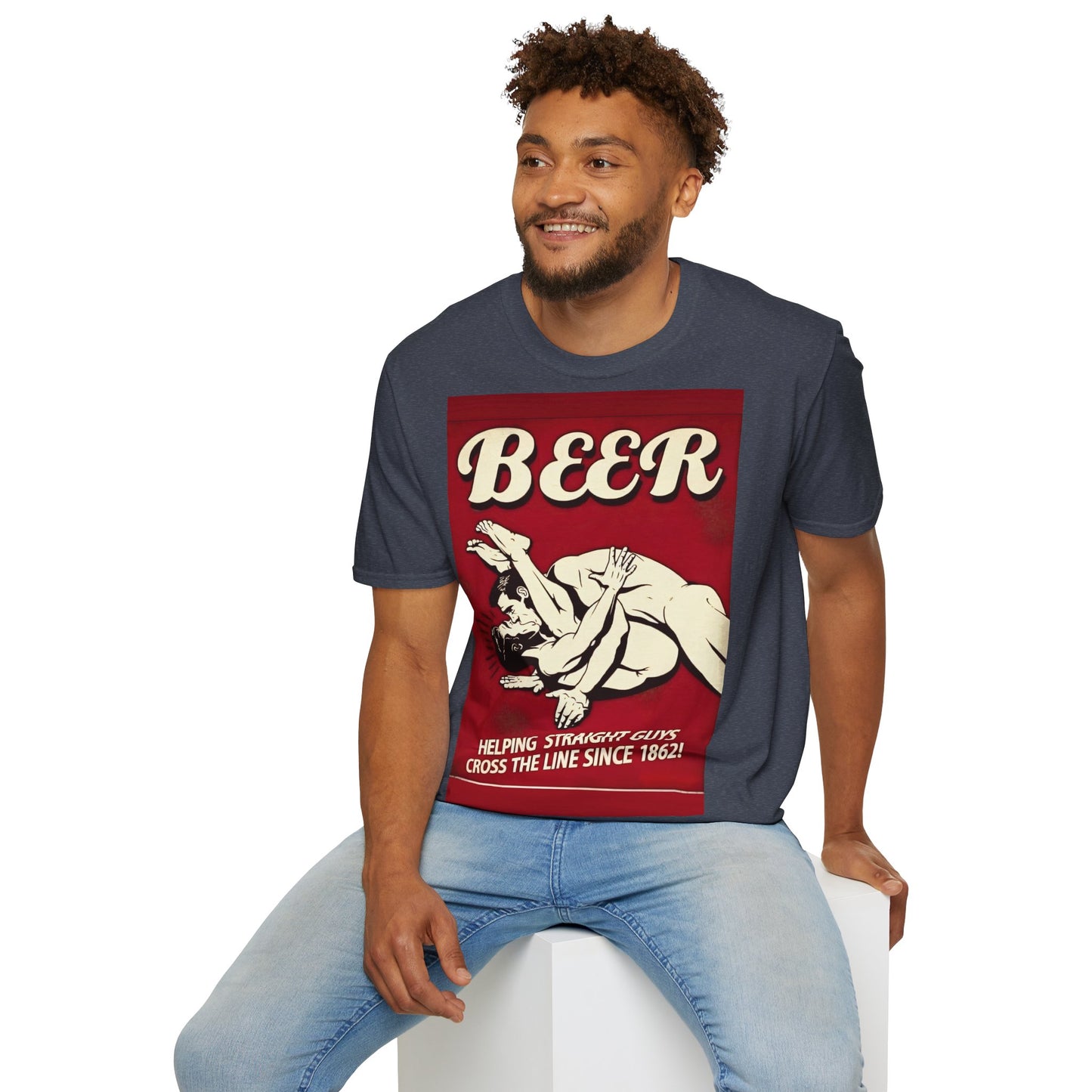 🍻 BEER - Helping Straight Guys Cross the Line Since 1862! – Freches Satire-Design für mutige Statements | True Insights