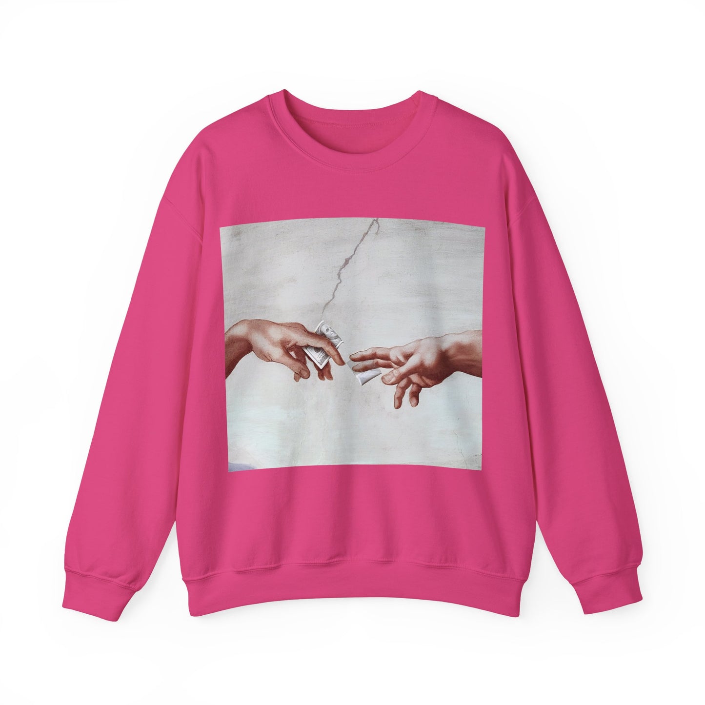 Sweatshirt – The Deal Sweatshirt – Satirische Kunst trifft Streetwear | Michelangelo Meme Design | True Insights Design mit Humor