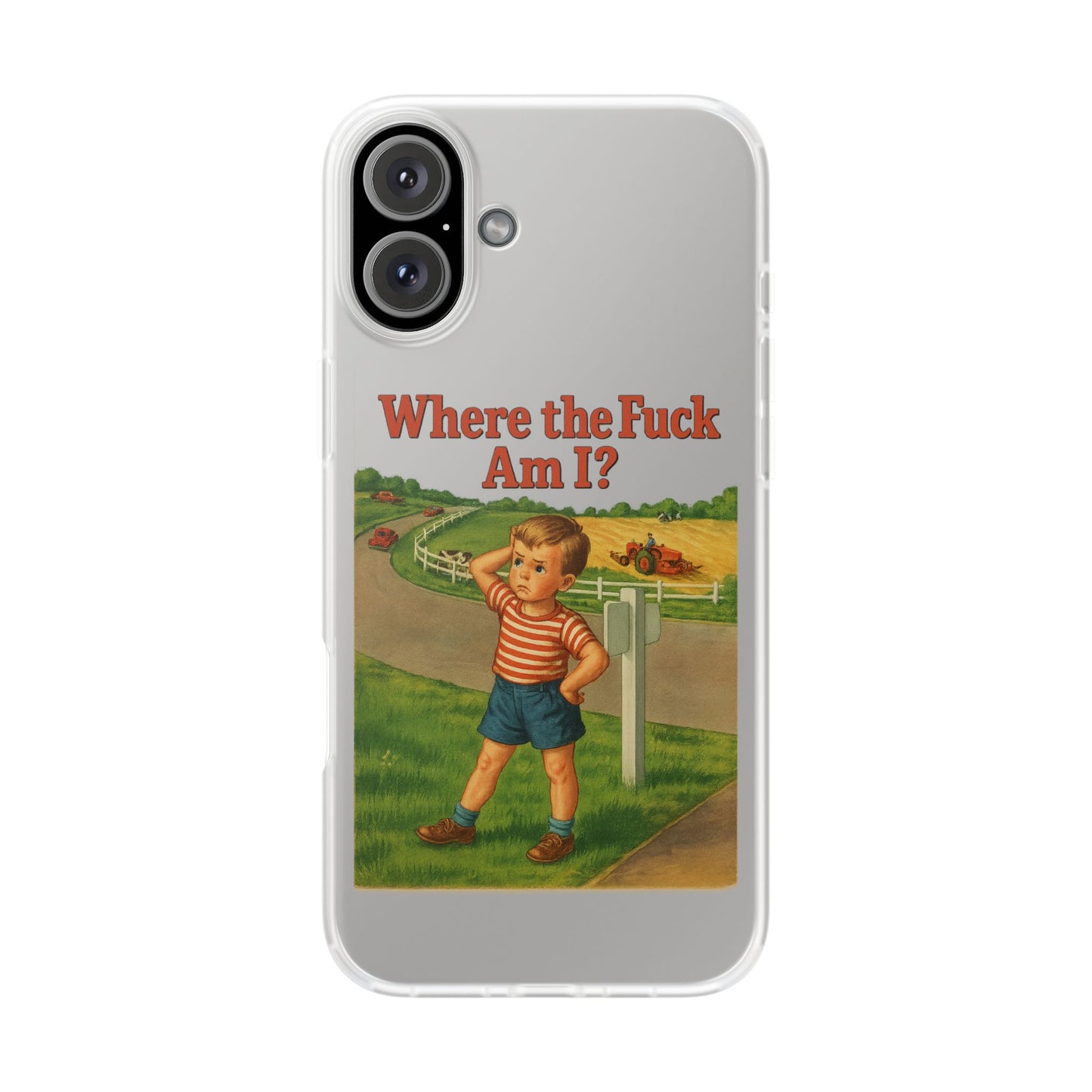Where the Fuck Am I? Handyhülle – Retro-Meme Look mit maximaler Verwirrung-Phone Case-True Insights