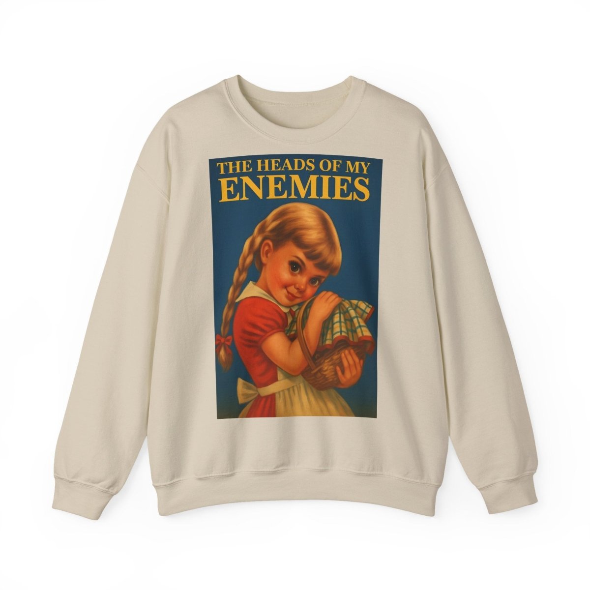 Sweatshirt – Sweatshirt „The Heads of My Enemies“ – Subversive Kunst zum Anziehen | True Insights Design mit Humor
