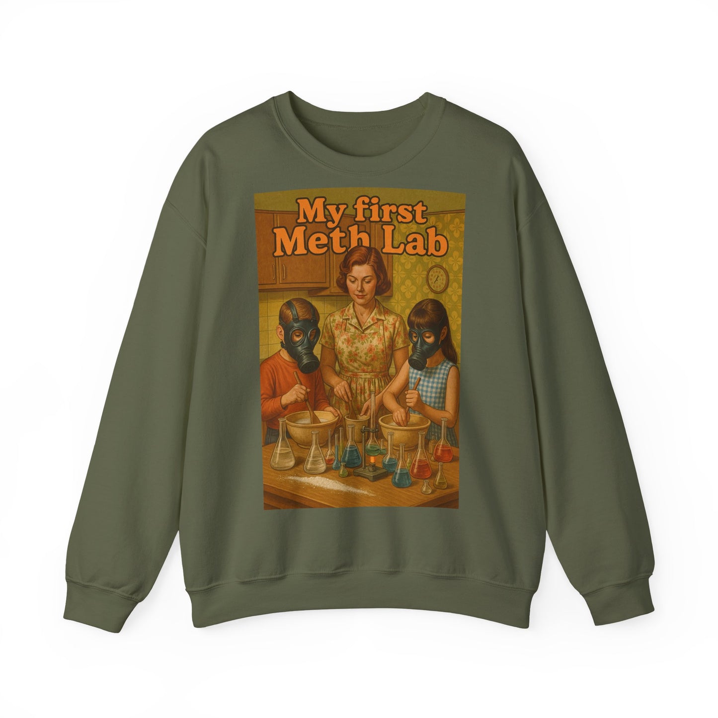 Sweatshirt – „My First Meth Lab“ Sweatshirt – Schwarzer Humor im Retro-Stil | True Insights Design mit Humor