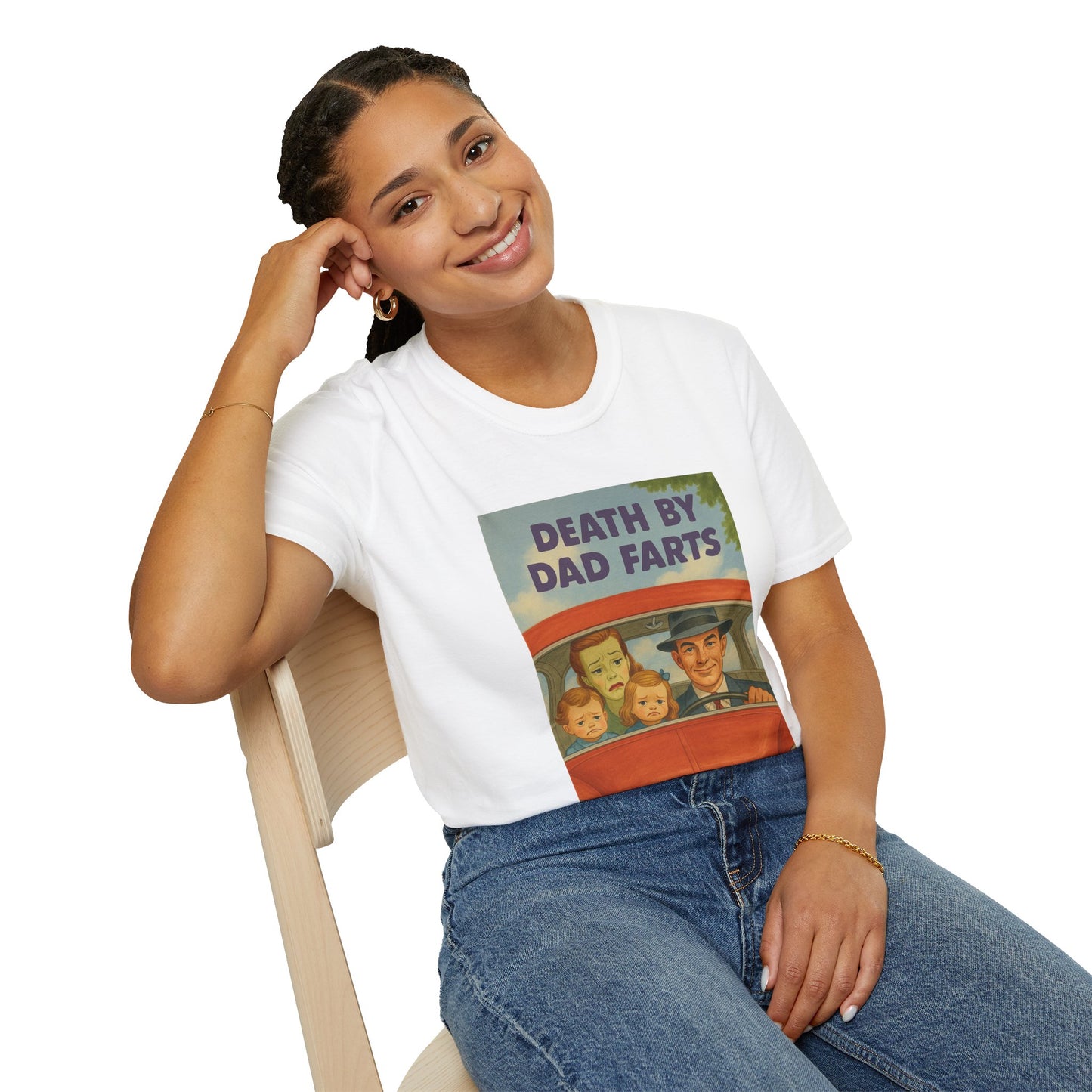 Death by Dad Farts - The retro family drama on your shirt!