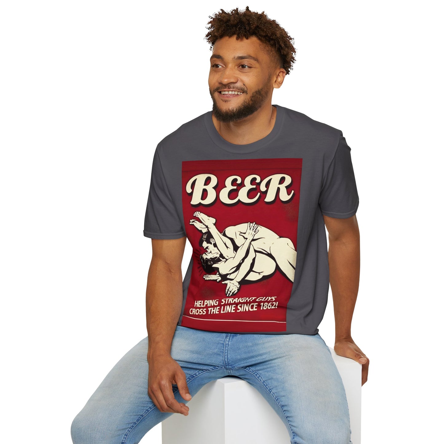 🍻 BEER - Helping Straight Guys Cross the Line Since 1862! – Freches Satire-Design für mutige Statements | True Insights