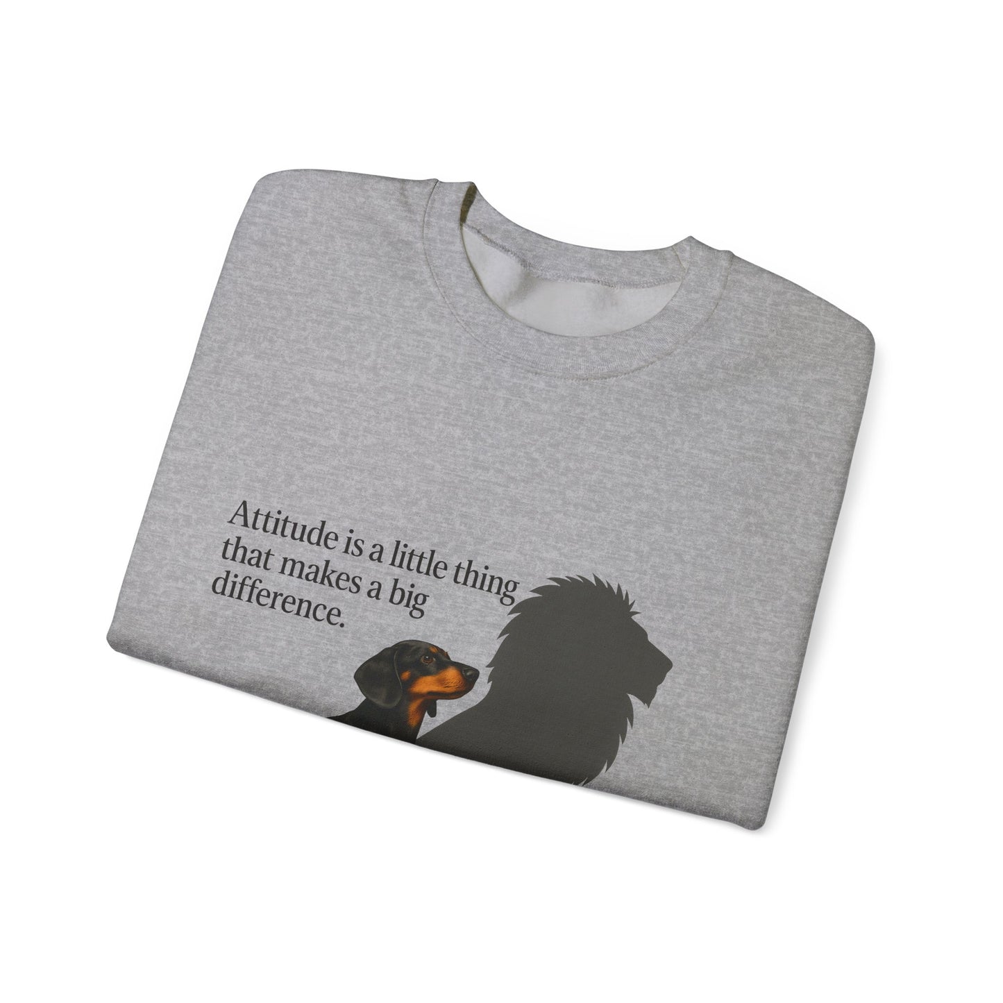 Inspirierendes Sweatshirt – Dackel mit Löwenschatten „Attitude“ – Lustiges Sweatshirt | True Insights – Bild 10