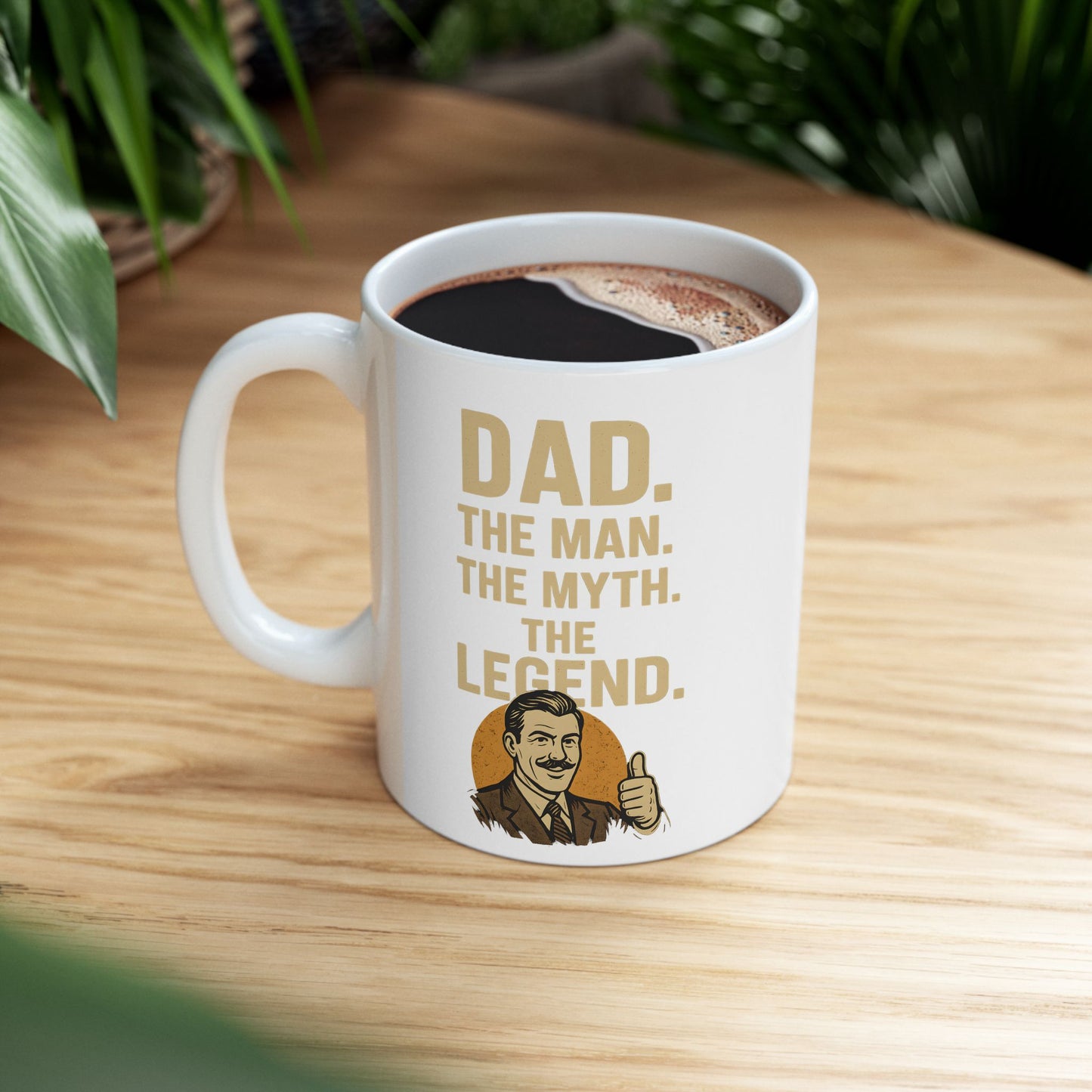 Vatertags-Tasse- "Dad. The man. The myth. The legend." - Lustiger Kaffeebecher für Väter - Geschenkidee für Papa