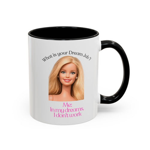 Lustige Tasse "In my dreams I don't work" - Witziger Spruch Kaffeebecher als Geschenk für faule Tage & Arbeitsmuffel