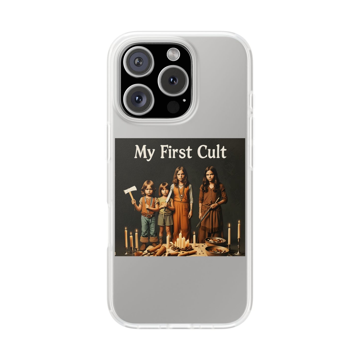 My First Cult – Dark-Aesthetic Handyhülle mit satirischem Kinderkult-Motiv-Phone Case-True Insights