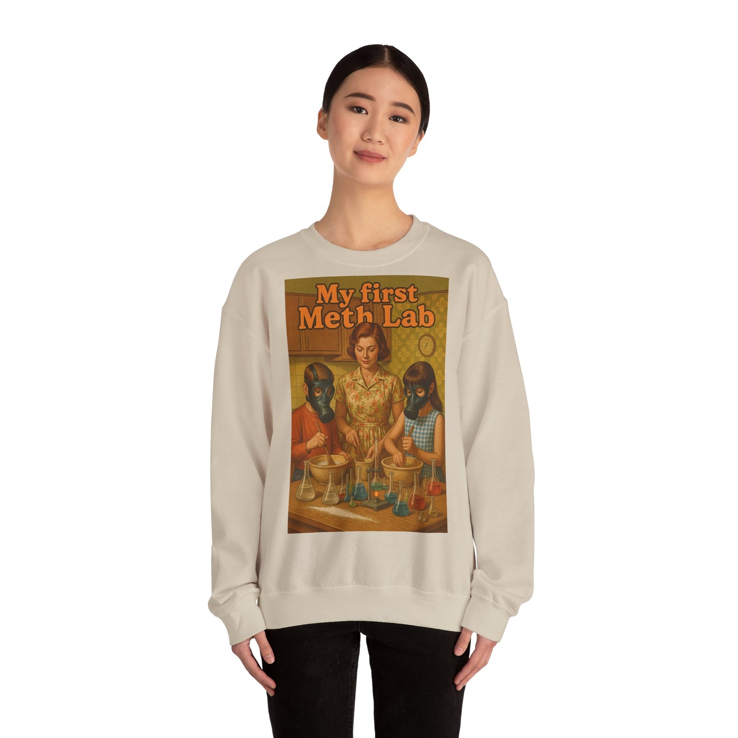 Sweatshirt – „My First Meth Lab“ Sweatshirt – Schwarzer Humor im Retro-Stil | True Insights Design mit Humor