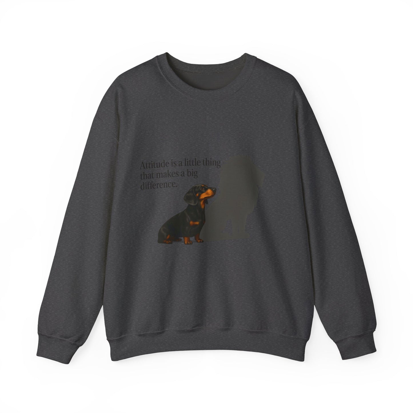 Inspirierendes Sweatshirt – Dackel mit Löwenschatten „Attitude“ – Lustiges Sweatshirt | True Insights – Bild 8