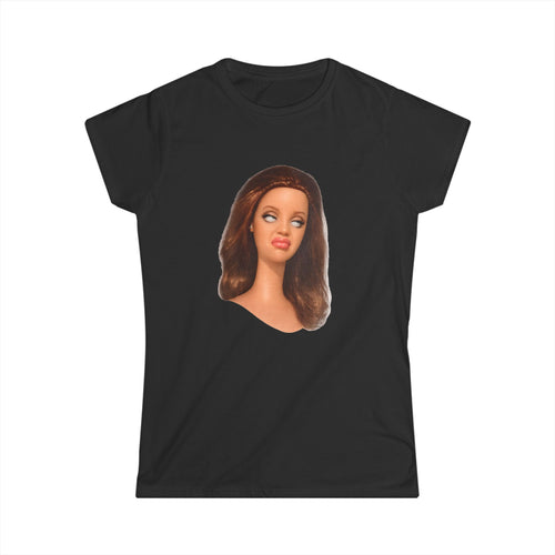 Damen T-Shirt lustiges Puppen-Meme Gesicht – Sassy Diva Print, ironisches Statement Shirt für Frauen, perfekt als Geschenk