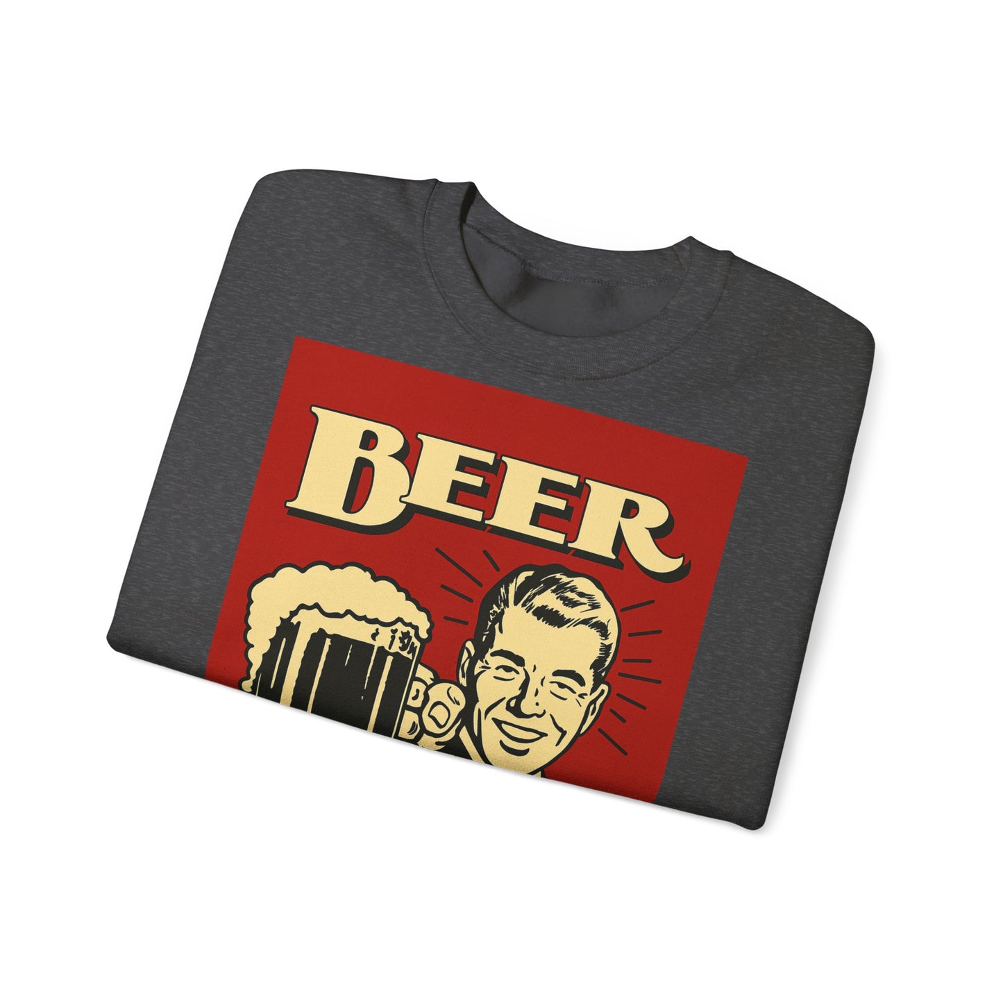 Beer Sweatshirt – Schwarzer Humor im Retro-Werbestil – Freches Satire-Design für mutige Statements | True Insights