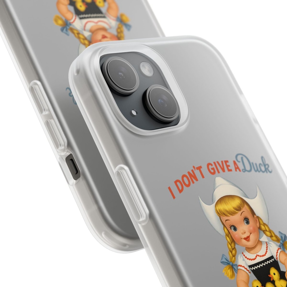 I Don’t Give a Duck – Handyhülle mit flauschiger Gleichgültigkeit-Phone Case-True Insights