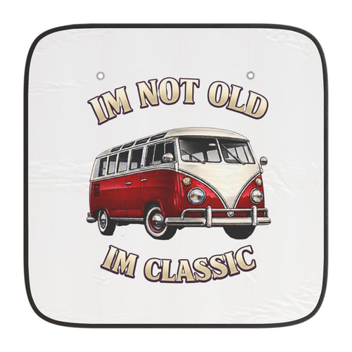 VW Bulli T1 Samba Auto-Sonnenschutz "Im Not Old Im Classic" – Windschutzscheibe UV-Schutz, Geschenk für VW-Fans & Oldtimer-Liebhaber